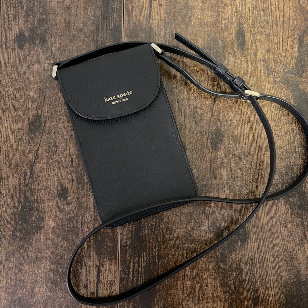Black Kate Spade phone wallet crossbody